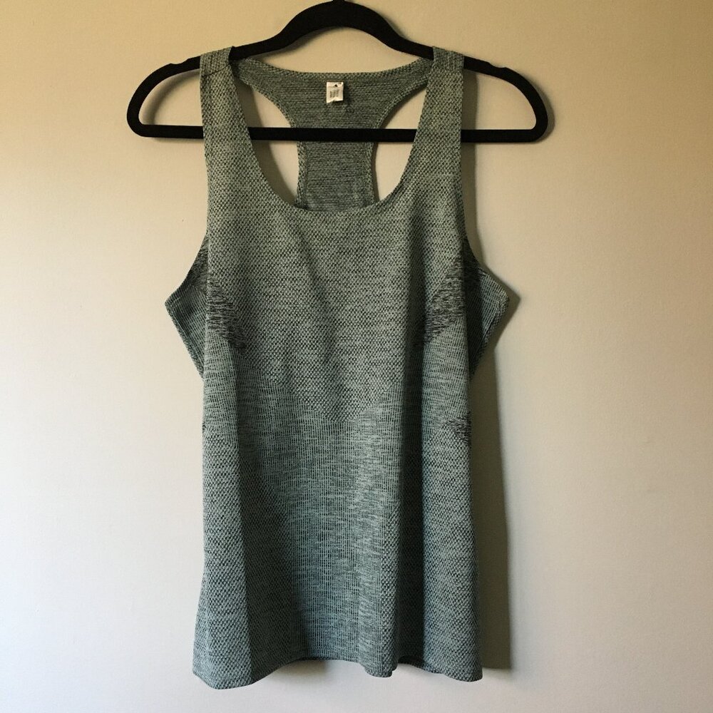 Adidas Grey Heathered Racerback Mesh Workout Tank Top